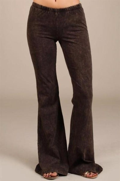 Chatoyant Mineral Wash Bell Bottom Soft Pants - 8 Colors