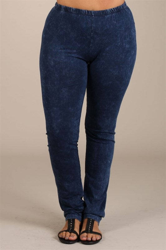 Chatoyant Plus Full Length Leggings - Dark Denim