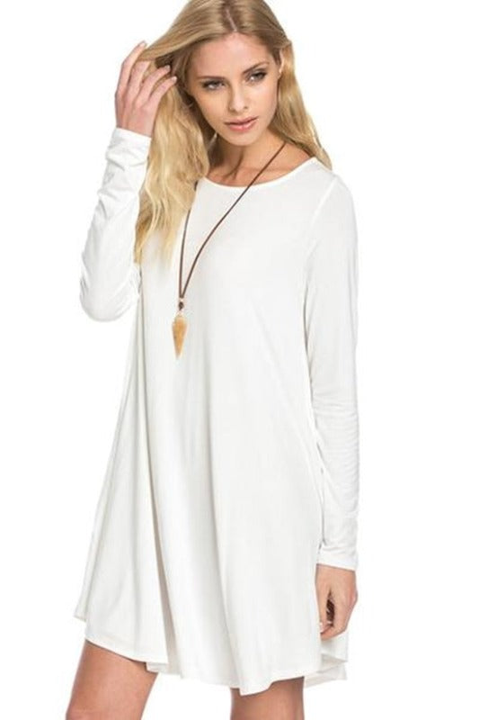 Premium Bamboo Swing Pocket Dress - Ivory – Debra's Passion Boutique