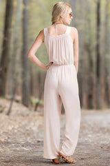 Perfect Day Casual Embroidered Jumpsuit - Light Pink