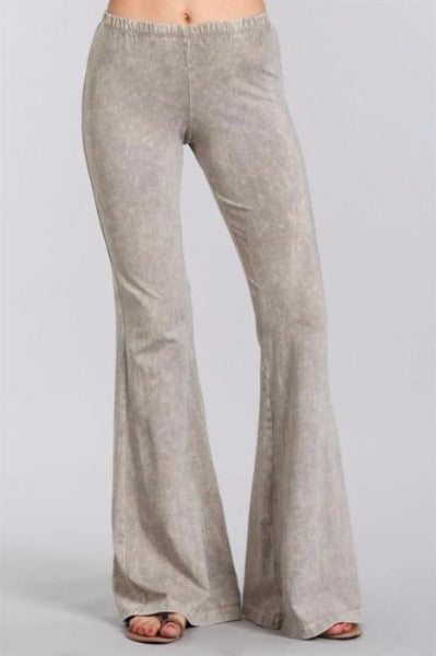 Chatoyant Mineral Wash Bell Bottom Soft Pants - 8 Colors