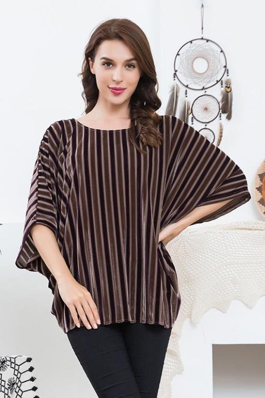 Velvet Stripes Top - Purple