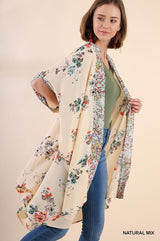 Umgee Floral Kimono - Natural Mix