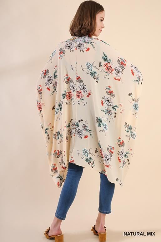 Umgee Floral Kimono - Natural Mix