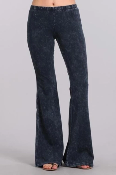Chatoyant Mineral Wash Bell Bottom Soft Pants - Great Colors