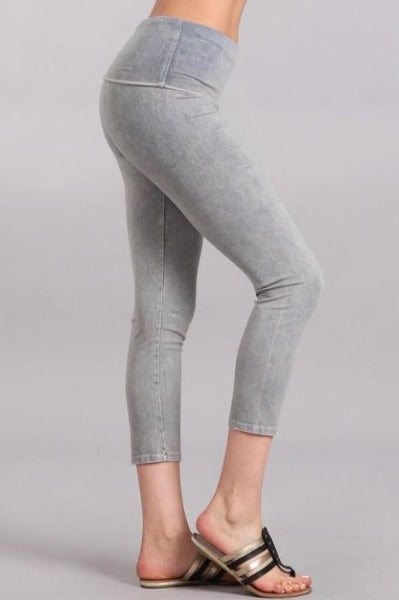 Chatoyant Foldover Waist Capri Leggings - Many Colors