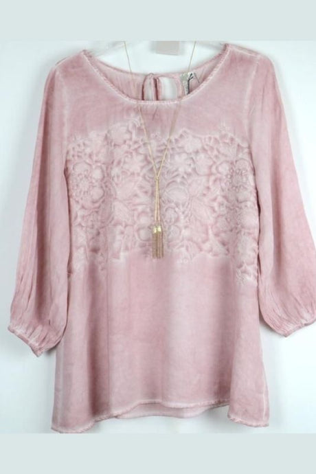 Andree Babydoll Floral Blouse - Dusty Pink