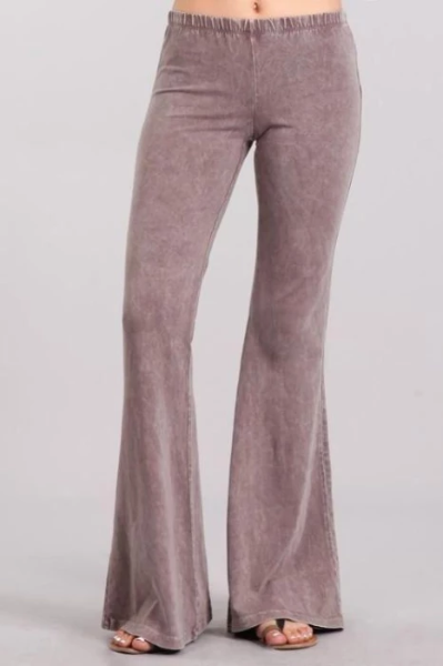 Chatoyant Mineral Wash Bell Bottom Soft Pants