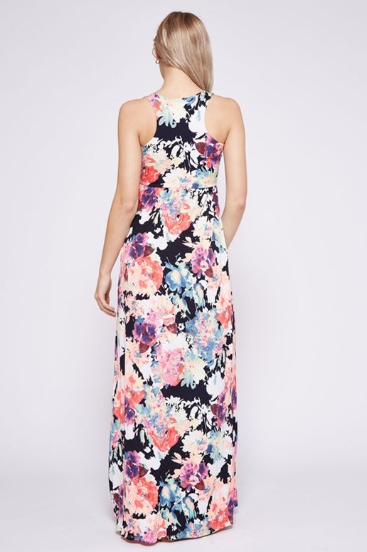 Floral Racer Beeson River Floral Racer Back Maxi Dress -Navy | Debra's Passion Boutique