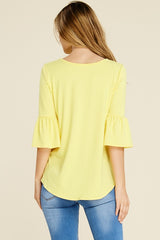 Reborn J Signature Butter Soft Front Knot Top - Banana