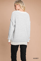 Heather Gray Casual Soft Sweater Top