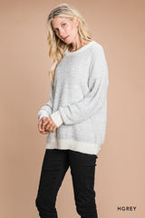 Heather Gray Casual Soft Sweater Top