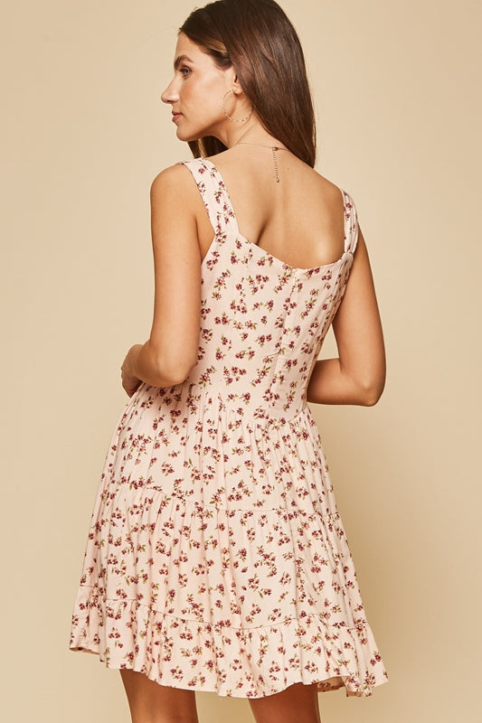 Andree by Unit Floral Print Cutie Dress - Blush