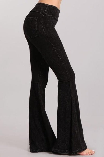 Chatoyant Back Pocket French Terry Bell Bottom Pants