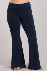 Chatoyant Dark Denim Back Pocket Bell Bottom Plus Pants