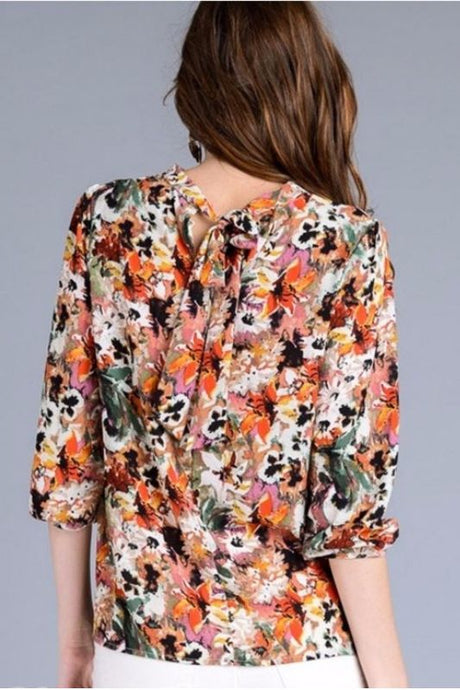 Le Lis Watercolor Impressions Floral Blouse