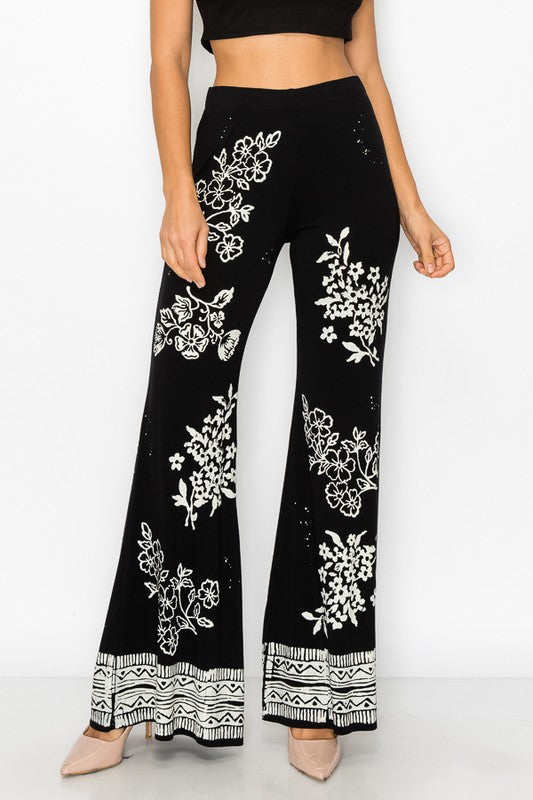 Buy Urban Scottish Women's Black Floral Printed Cotton Regular Fit Calf  Length Lounge Pants/Pyjama Pants at Amazon.in