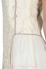 A'Reve Romantic Lace & Mesh Dress - Cream