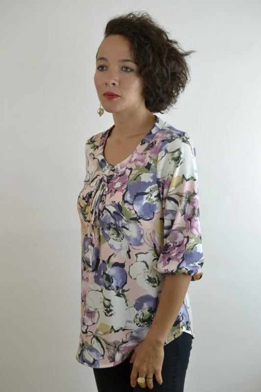 Amy's Garden Floral Blouse - Blush