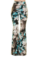 Uptown Tall Wide Bell Bottom Floral Skinny Pants - Mint