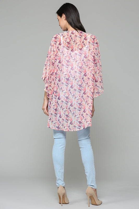 Keepsake Open Short Kimono Sleeve Cardigan - Pink