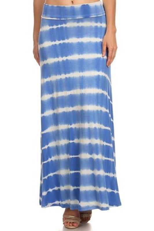 Renee C Tie Dye Maxi Skirt - Blue