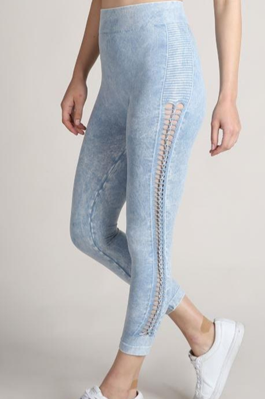 Nikibiki Braid 7/8 Leggings - Denim or Ice Blue