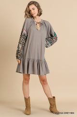 Giverny Dress - Mocha Grey Mix