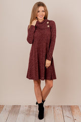 Adel Heather Knit Dress - Wine