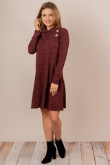 Adel Heather Knit Dress - Wine