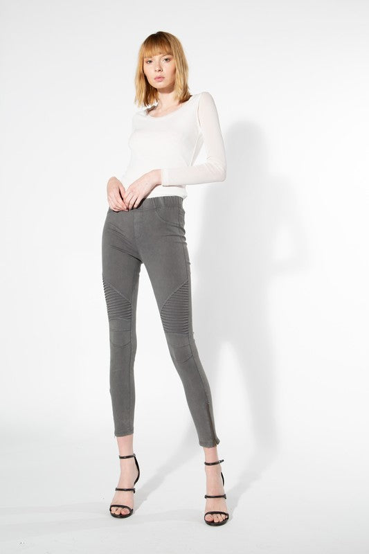 Beulah Moto Zipper Leggings 4 Colors