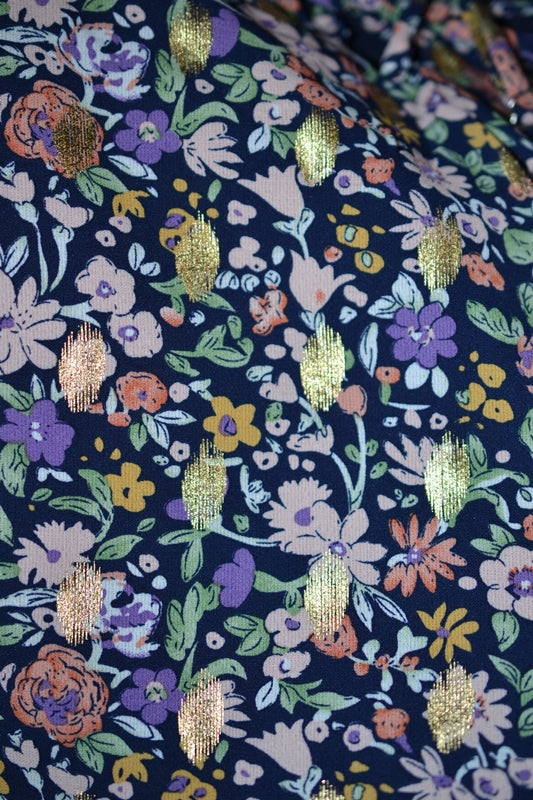 Layer Cami Flower Racer Tank - Navy