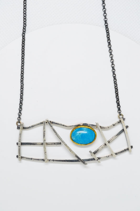 Sterling Silver Turquoise Statement Necklace