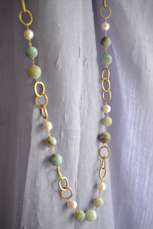Multicolor Amazonite Necklace 38"