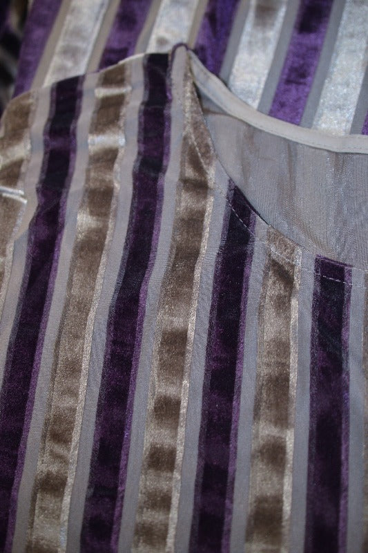 Velvet Stripes Top - Purple