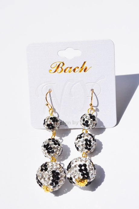 Black & White Leopard Ball Earrings