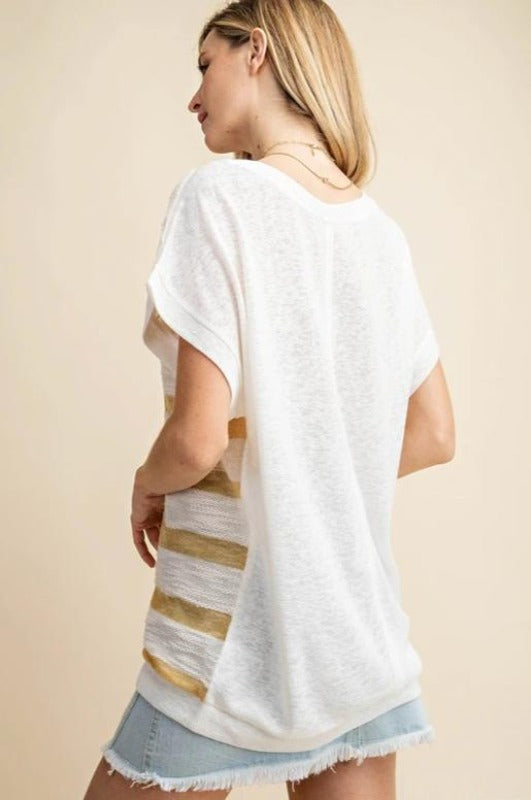 Kori Knit Textured Top - Mustard