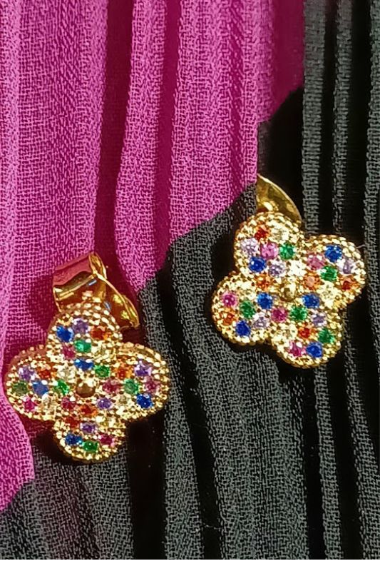Multicolor Sparkle CZ Sterling Earrings