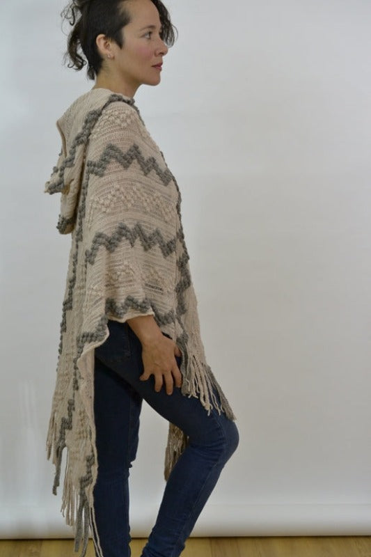 Origami by Vivien Fringe Hoodie Poncho