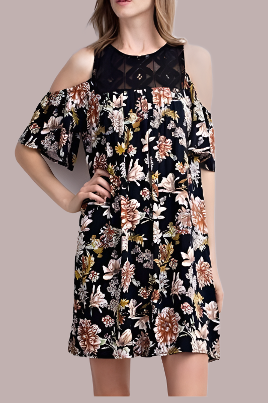 L Love  Black Floral Dress