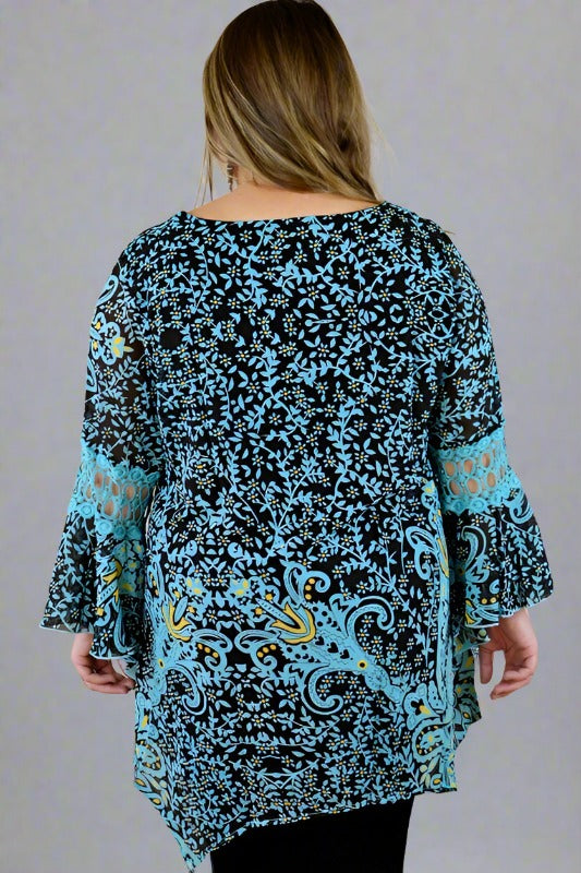 Lady Noiz  Tunic - Aqua/ Brown