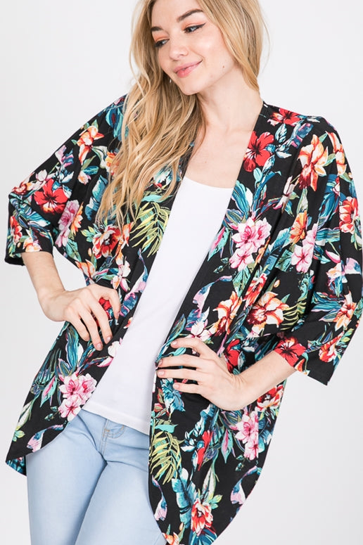 Lime N Chili Tropical Floral Kimono