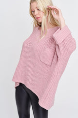 Morning Hush Loose Poncho Top - Mauve