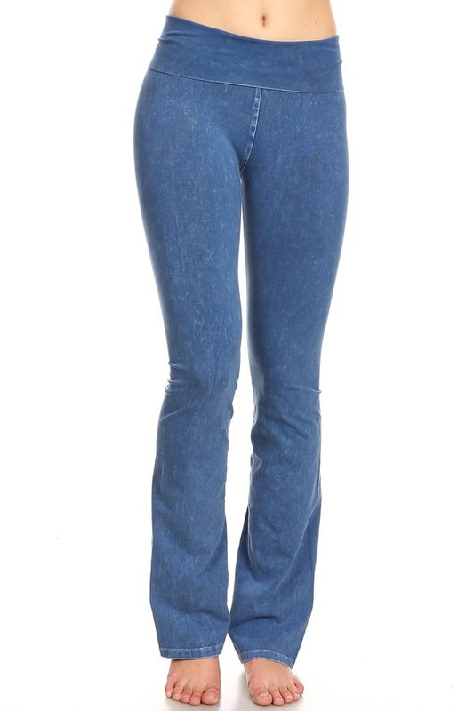T-Party Mineral Wash Yoga Pants - Denim Blue – Debra's Passion Boutique