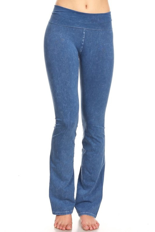 T-Party Mineral Wash Yoga Pants - Denim Blue