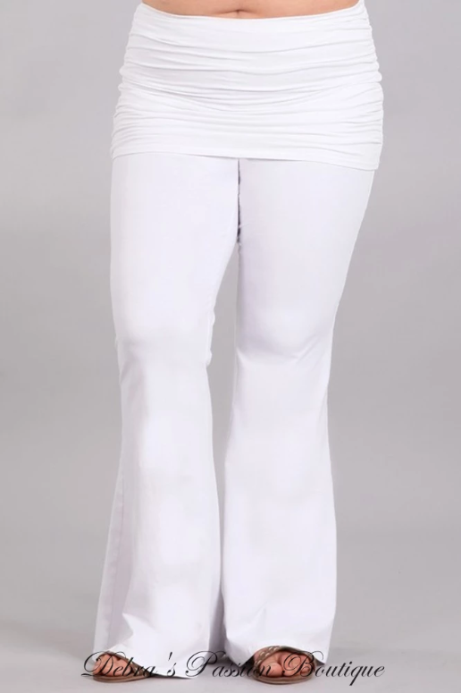 Chatoyant Ruched  Pants - White