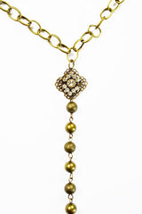 Victorian Y Necklace with Crystal