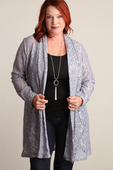 Silver Lace Plus Cardigan