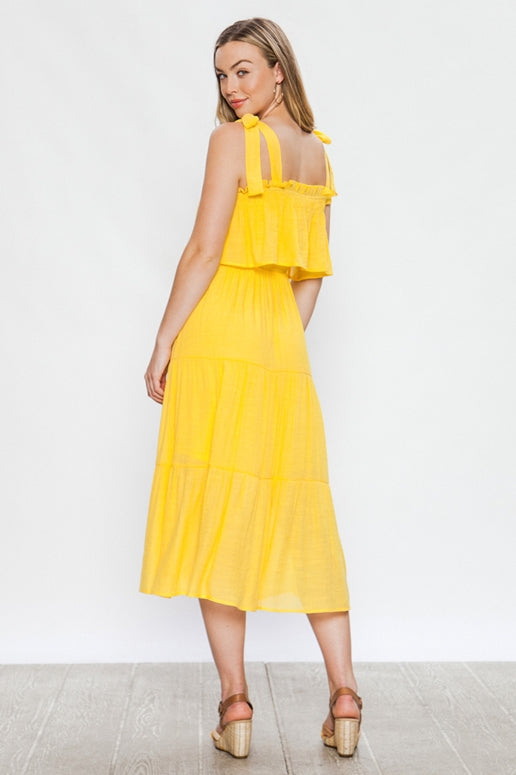 Flying Tomato Yellow Midi Dress