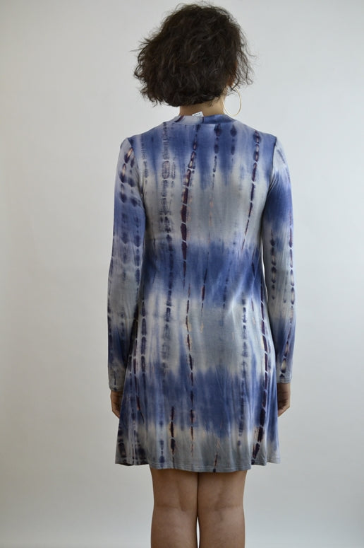Bamboo Tie Dye Jersey Dress - Indigo